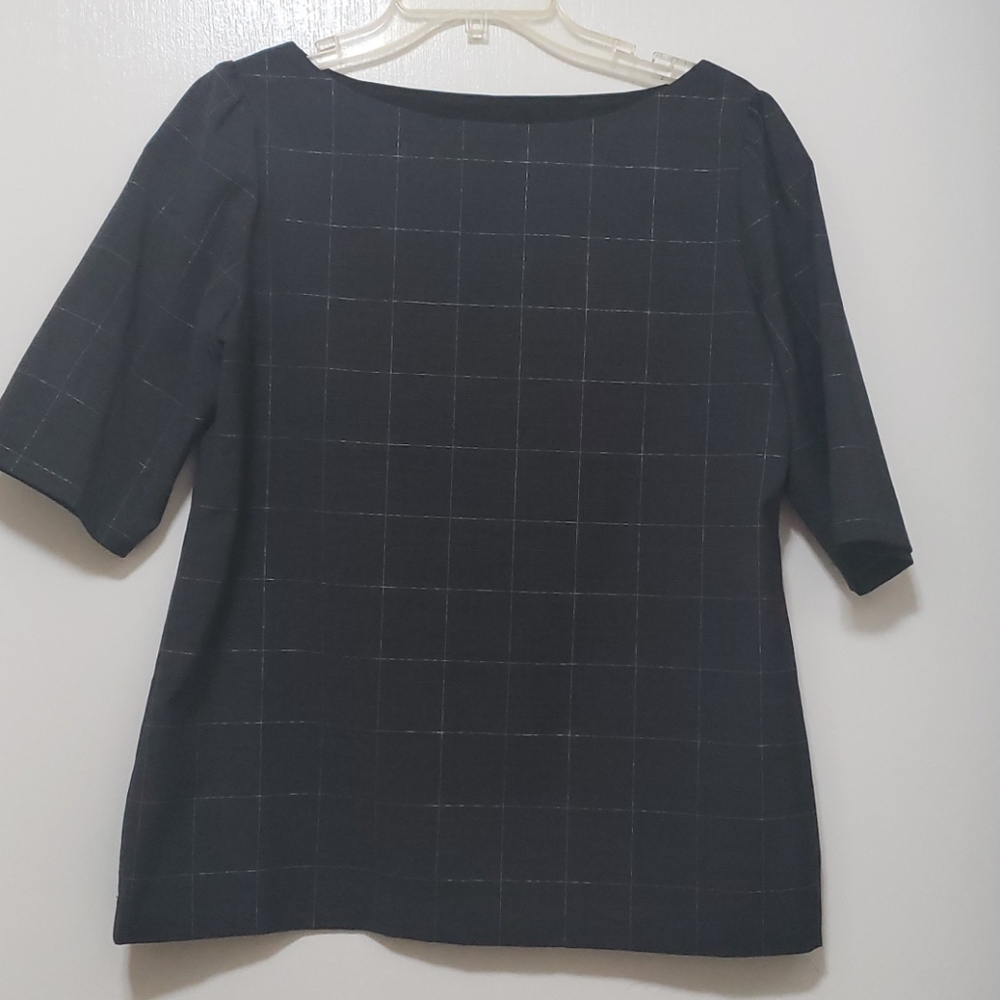 Banana Republic S shimmer plaid top